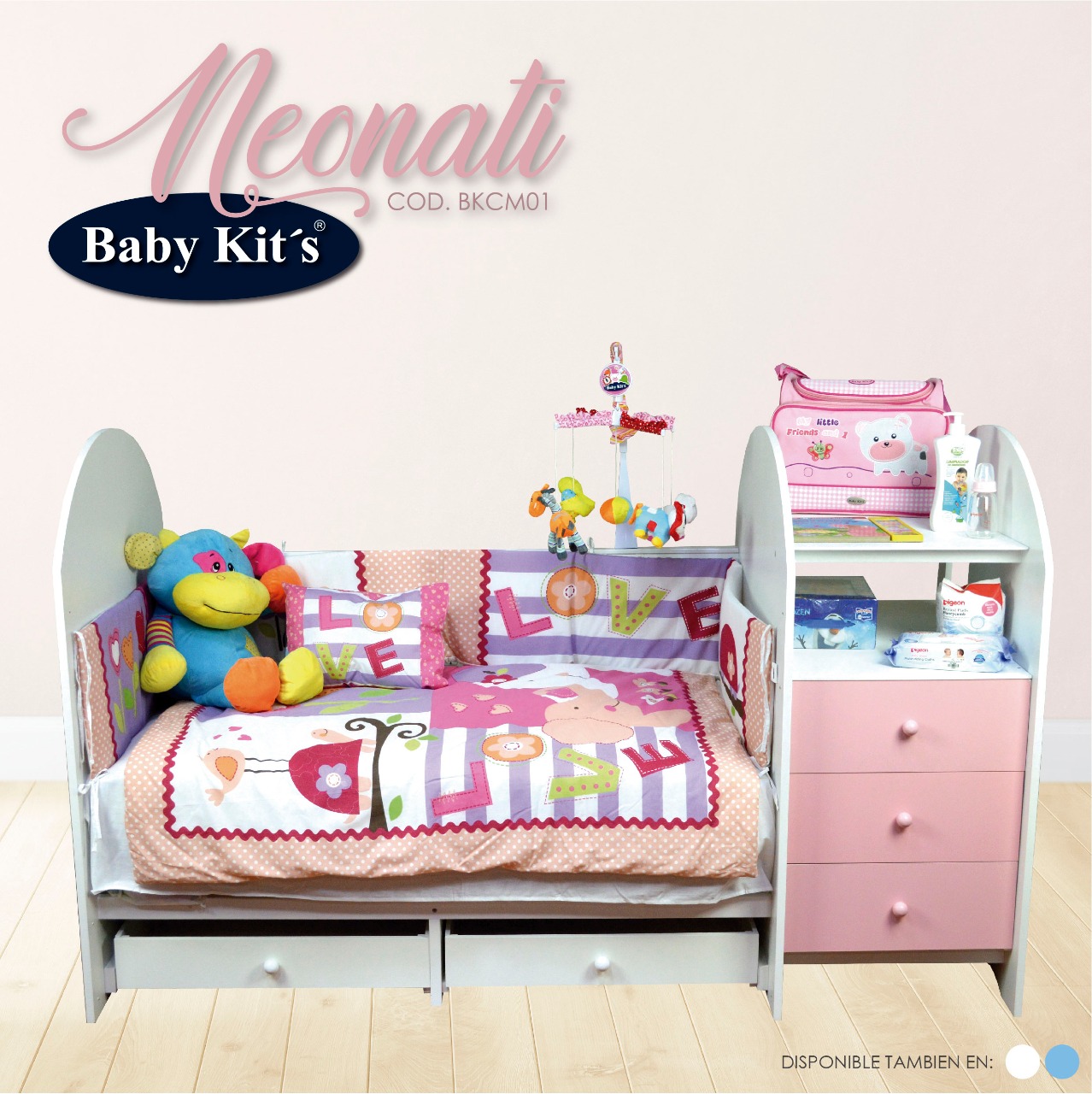 Cuna de Madera Neonati, Marca Baby Kits, BKCM01 – Tiendas Canelita