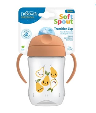 Vaso de Transición con Boquilla Suave de 9oz/270ml – Naranja – Peras, TC91023 - Imagen 2